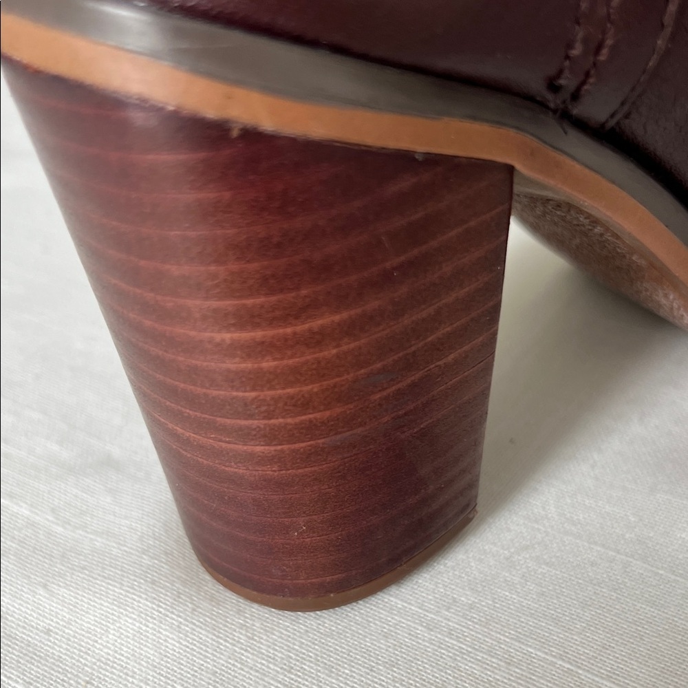 Franco Sarto Women's Burgundy Leather Ankle Boots - Picture 7 of 10